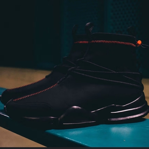 John Geiger 002 Red Thread Black Sneakers - Picture 1 of 9